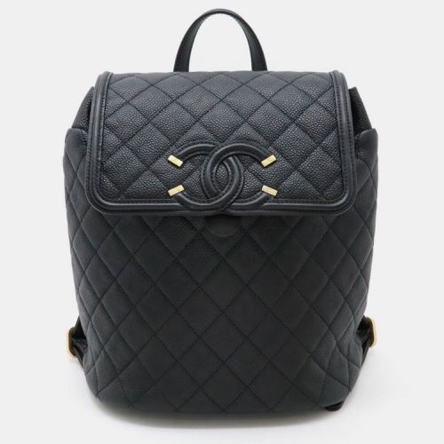 Caviar Skin Leather Cc Filigree Coco Mark Backpack - Chanel - Modalova