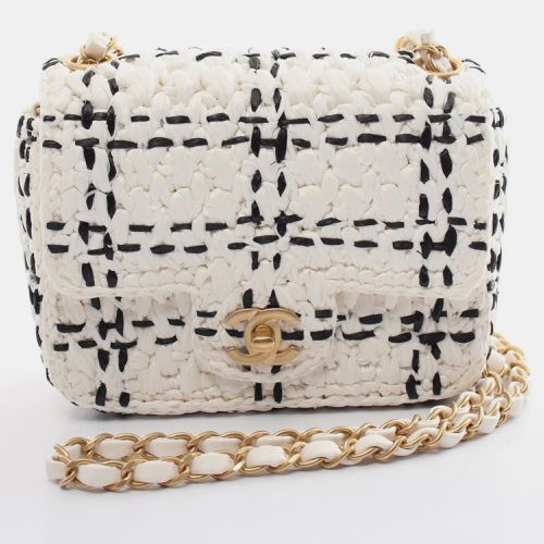 White Tweed Raffia Effect Shoulder Bag - Chanel - Modalova