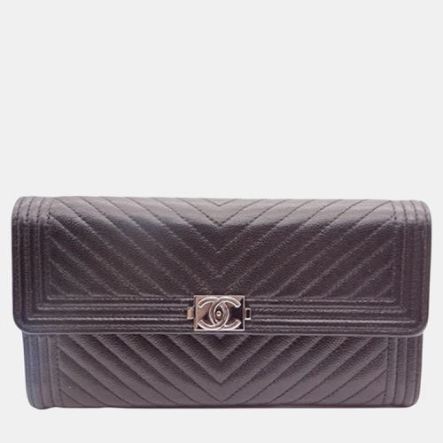 Caviar leather Boy long wallet - Chanel - Modalova