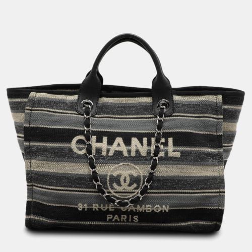 Striped Canvas and Leather Large Deauville Shopper Tote - Chanel - Modalova