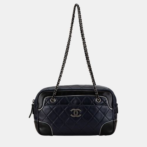 Navy Blue/ CC Quilted Lambskin Camera Bag - Chanel - Modalova