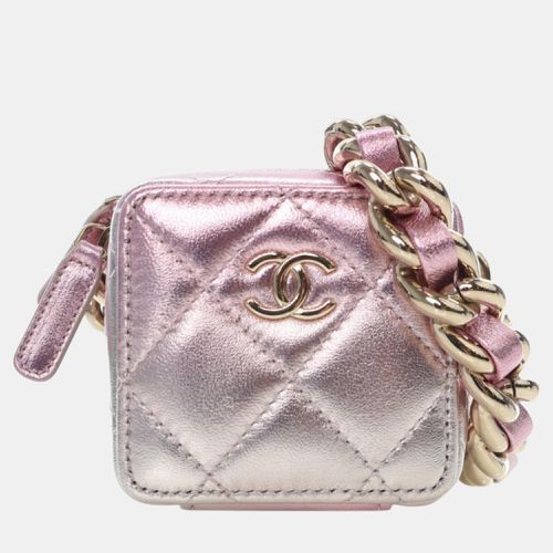 Silver Mini Metallic Lambskin Coco Punk Cube Bag - Chanel - Modalova