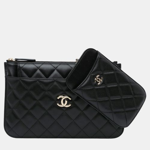 Quilted Lambskin Bag in a Bag Clutch Set Crossbody - Chanel - Modalova