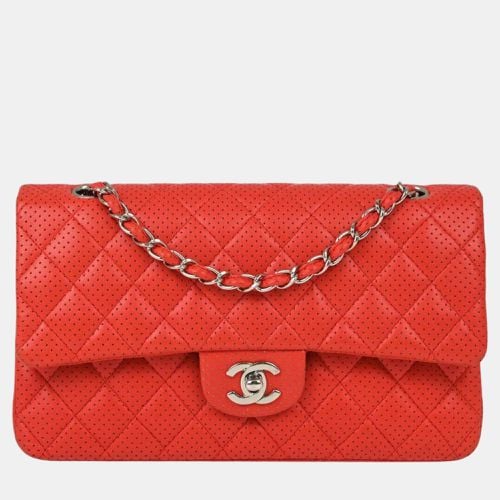 Perforated Lambskin Medium Classic Double Flap Shoulder Bag - Chanel - Modalova