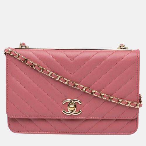 Chevron Quilted Lambskin Trendy CC Wallet on Chain - Chanel - Modalova