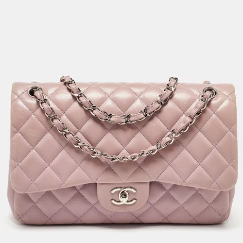 Lilac Quilted Leather Jumbo Classic Double Flap Bag - Chanel - Modalova