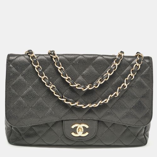 Quilted Caviar Leather Jumbo Classic Single Flap Bag - Chanel - Modalova