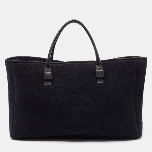 Dark Terry Cloth and Leather Beach Bag and Towel Set - Chanel - Modalova