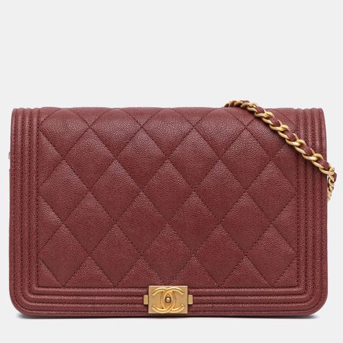 Leather Quilted Caviar Boy Wallet on Chain - Chanel - Modalova