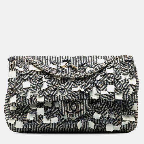 Cotton and Fabric Medium Cotton Striped Double Flap - Chanel - Modalova