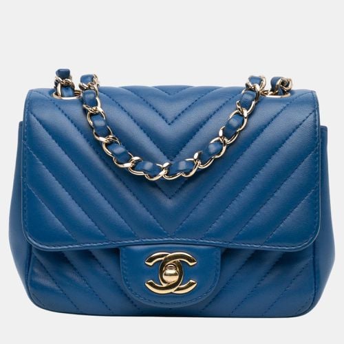 Mini Square Classic Chevron Lambskin Single Flap - Chanel - Modalova