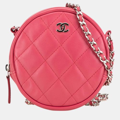 Quilted Lambskin Round Clutch With Chain - Chanel - Modalova