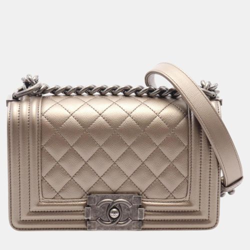 Leather Grained Calfskin Boy Small Matelasse Shoulder Bag - Chanel - Modalova