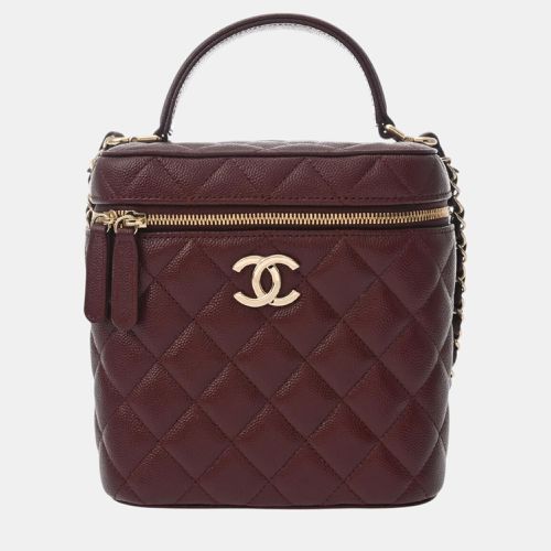 Bordeaux Caviar Skin Vanity Chain Shoulder Bag - Chanel - Modalova