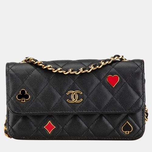 Quilted Caviar Coco Casino Phone Holder on Chain - Chanel - Modalova