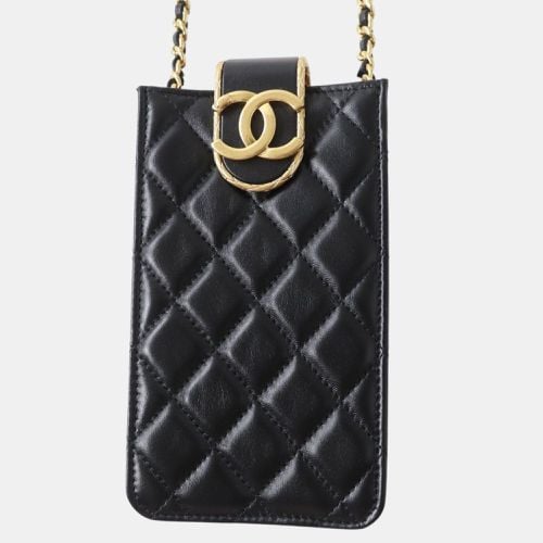 Leather Lambskin Phone Holder Chain Bag - Chanel - Modalova