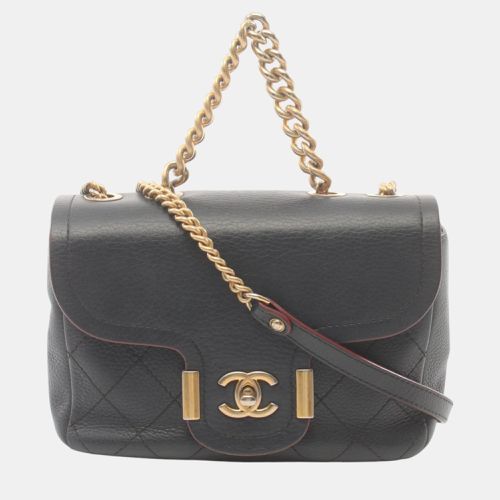 Leather Navy Matelasse Shoulder Bag - Chanel - Modalova