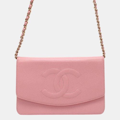 Caviar Skin Coco Mark Chain Wallet Bag - Chanel - Modalova