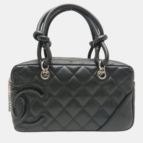 Calfskin X Patent Leather Cambon Bowling Handbag - Chanel - Modalova