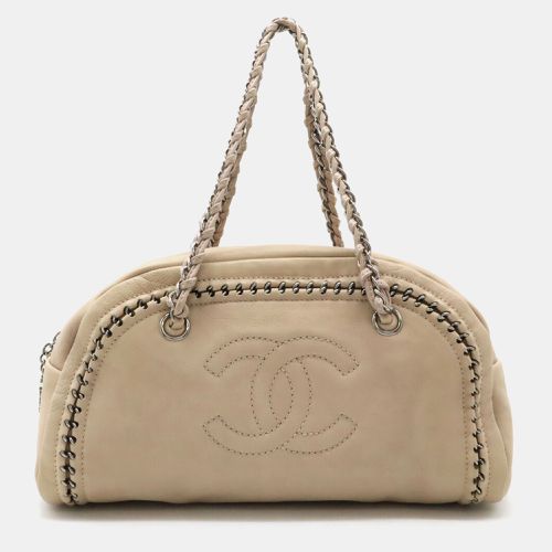 Leather Coco Mark Matelasse Bowling Bag - Chanel - Modalova