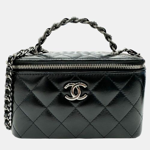 Matelasse Vanity Chain Shoulder Coco Mark Handle Rhinestone Bag Calfskin - Chanel - Modalova