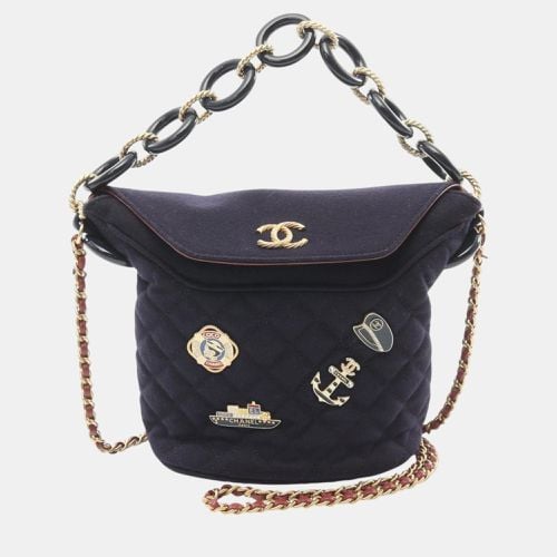 Navy Wool, Leather Paris Hamburg Shoulder Bag - Chanel - Modalova