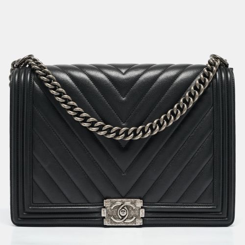 Chevron Leather Large Boy Flap Bag - Chanel - Modalova