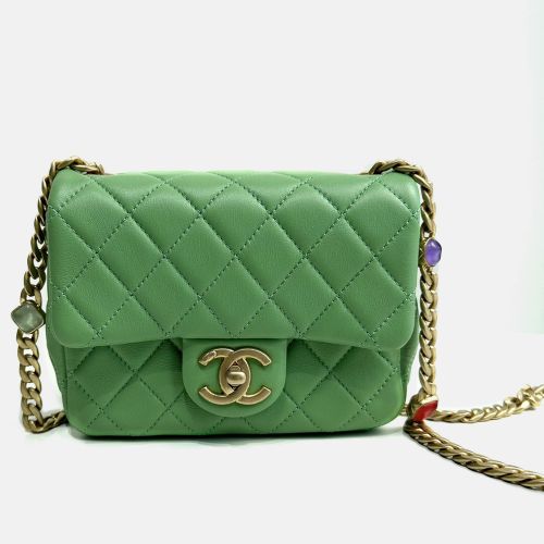 Leather Quilted Mini Pearl Square Flap Bag - Chanel - Modalova