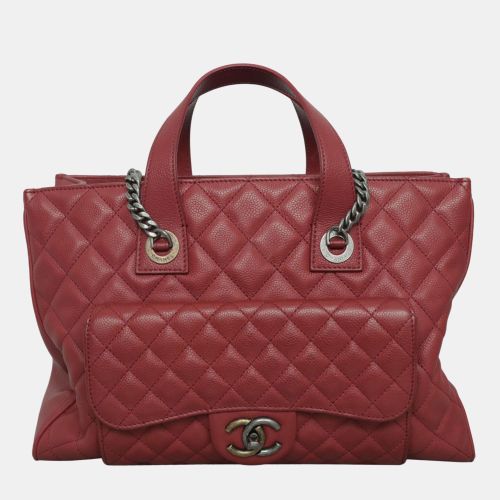 Caviar Leather Casual Pocket Tote Bag - Chanel - Modalova