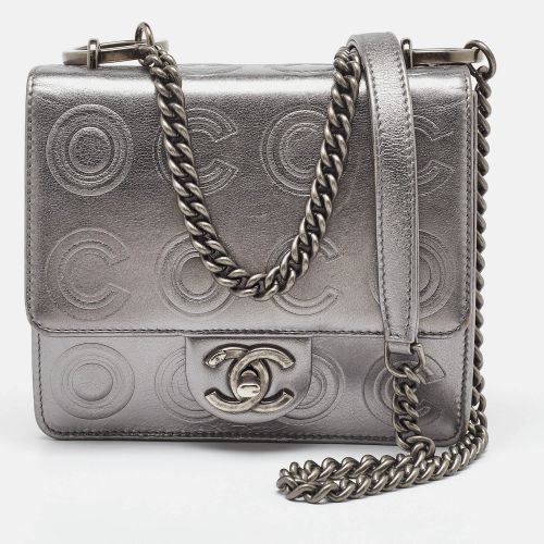 Coco Embossed Leather Mini Square Flap Bag - Chanel - Modalova