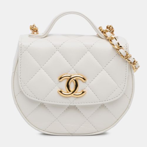 Mini CC Quilted Aged Calfskin Top Handle Clutch with Chain - Chanel - Modalova