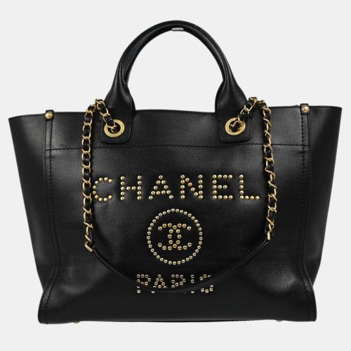 Calfskin Leather Small Deauville Tote Bag - Chanel - Modalova