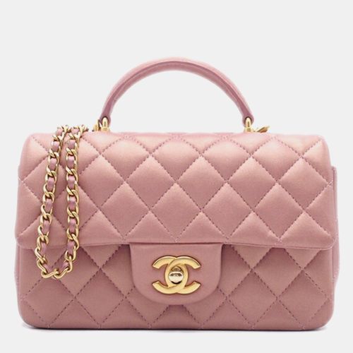 Mini Rectangular Iridescent Lambskin Top Handle Flap - Chanel - Modalova