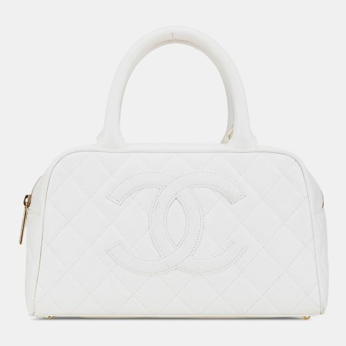 CC Quilted Caviar Bowling Bag - Chanel - Modalova