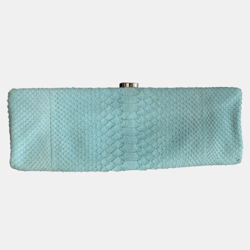 Mint Python Leather Clutch - Chanel - Modalova