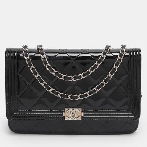 Patent Leather Boy Wallet On Chain - Chanel - Modalova
