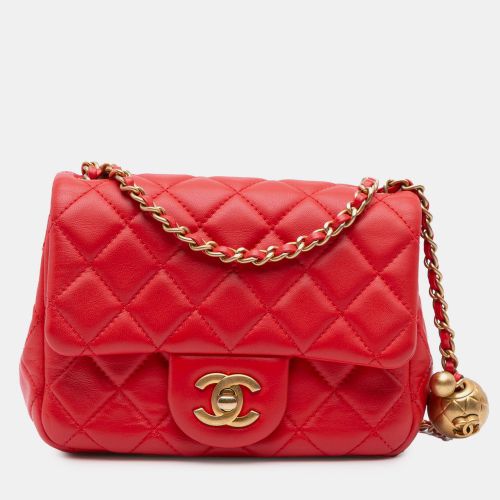 Mini Square Classic Lambskin Pearl Crush Single Flap - Chanel - Modalova