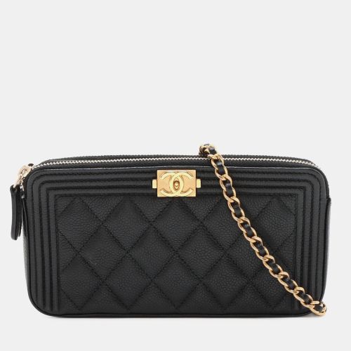 Small Quilted Caviar Boy Clutch With Chain - Chanel - Modalova
