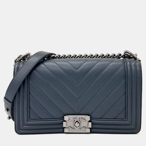 Leather Chevron Boy Bag Medium - Chanel - Modalova