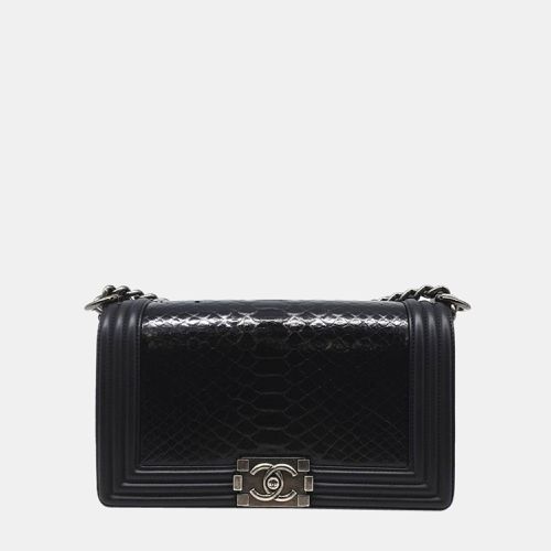 Chanel Black Python Leather Boy Bag - Chanel - Modalova