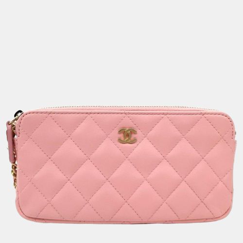 Leather CC Quilted Double Zip Wallet On Chain - Chanel - Modalova