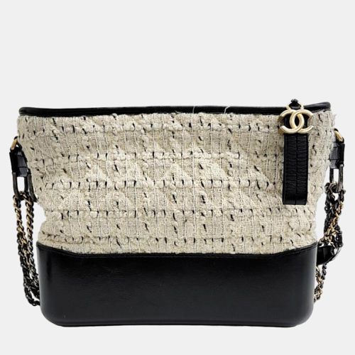 White/ Tweed Leather Small Gabrielle Shoulder Bag - Chanel - Modalova