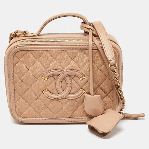 Quilted Caviar Leather Medium CC Filigree Vanity Case Bag - Chanel - Modalova