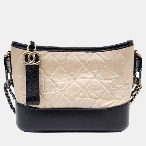 Black/ Leather Small Gabrielle Hobo Bag - Chanel - Modalova