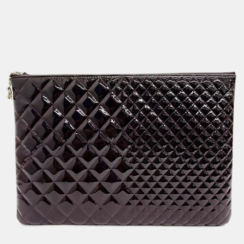 Wine Patent Leather Large Clutch Bag - Chanel - Modalova