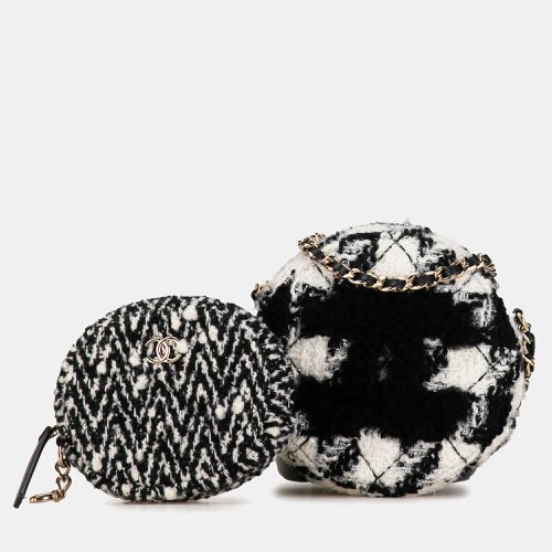 Shearling Tweed Round Clutch With Chain and Coin Purse - Chanel - Modalova