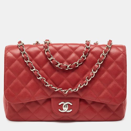 Quilted Caviar Leather Jumbo Classic Single Flap Bag - Chanel - Modalova