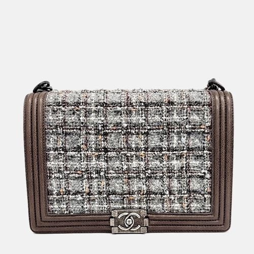 Tweed and Lambskin Paris-Edinburgh Large Boy Bag - Chanel - Modalova