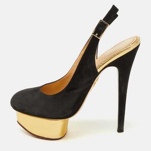 Suede Dolly Slingback Platform Pumps Size 36.5 - Charlotte Olympia - Modalova