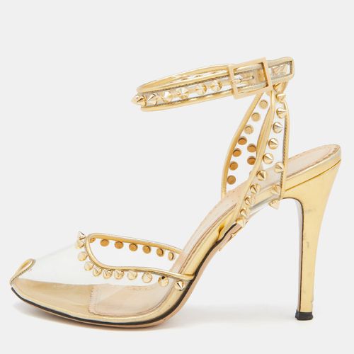 Studded PVC and Leather Soho Peep Toe Sandals Size 38 - Charlotte Olympia - Modalova